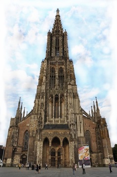 Image of the front of a Catholic church